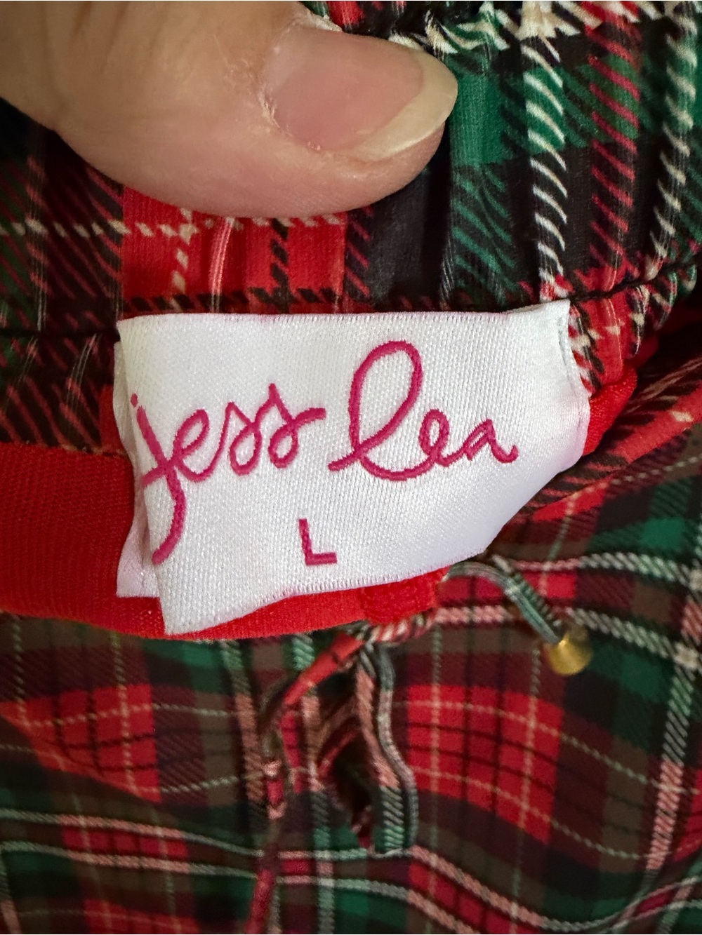 Red Plaid Drawstring skort - Picture 3 of 10